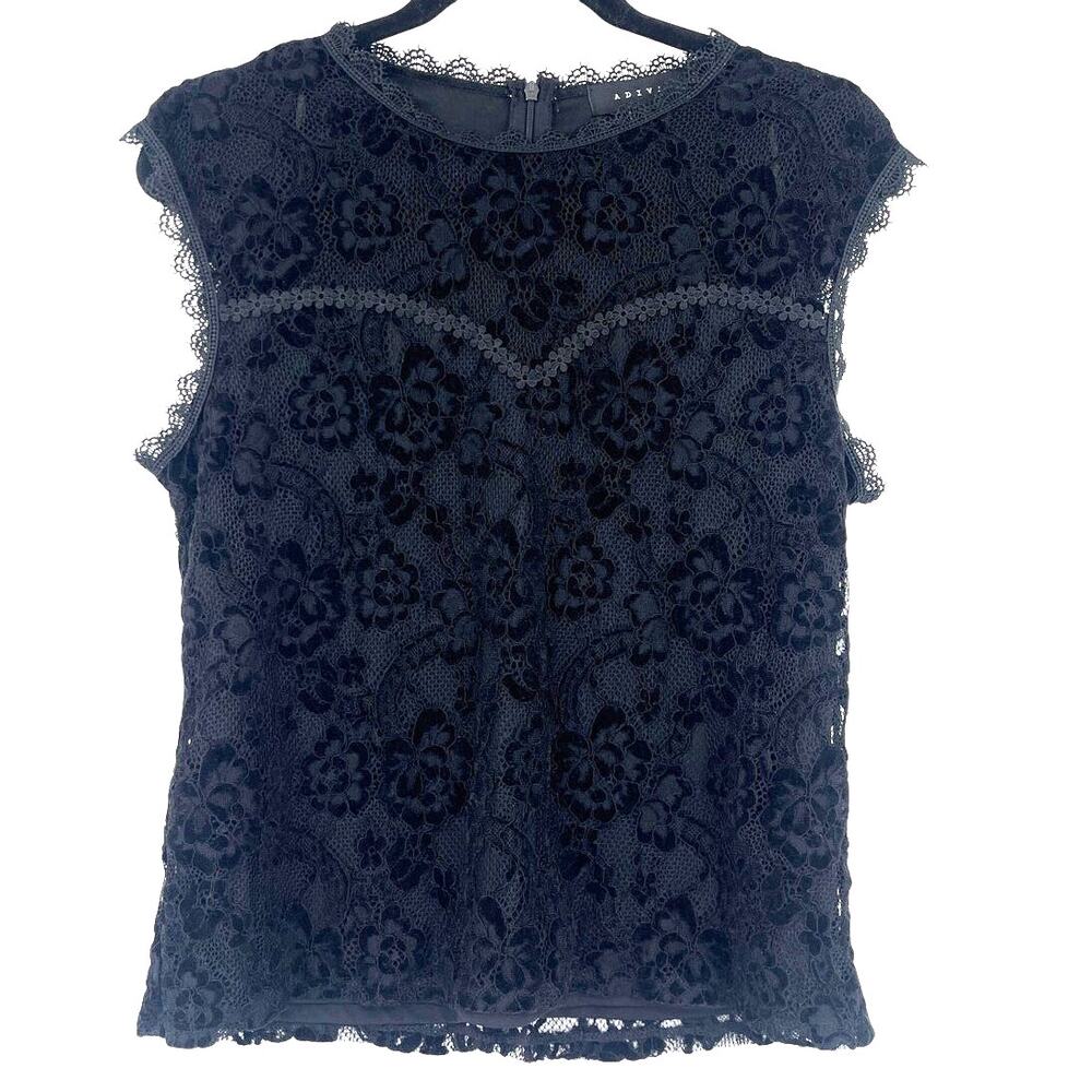 Adiva Velvet Lace Womens Top Sz M Goth Whimsigoth Romantic Holiday Coquette Goth